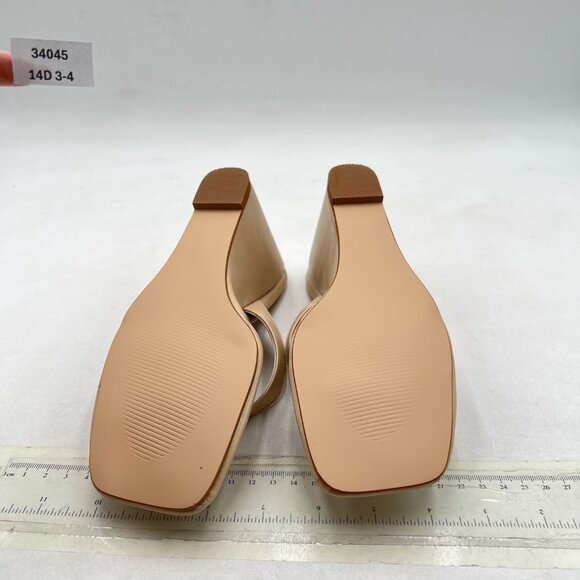 Milooey shoes Beige Round Toe Flip Flops Wedge High Heels Slip On Thong Sandals - Picture 6 of 7